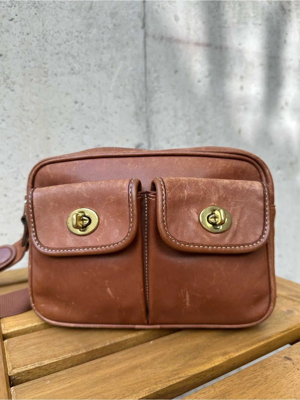 Vintage Coach Waist Pack in British Tan